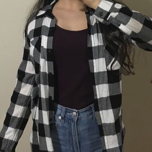 H&M Black & White Plaid Shirt